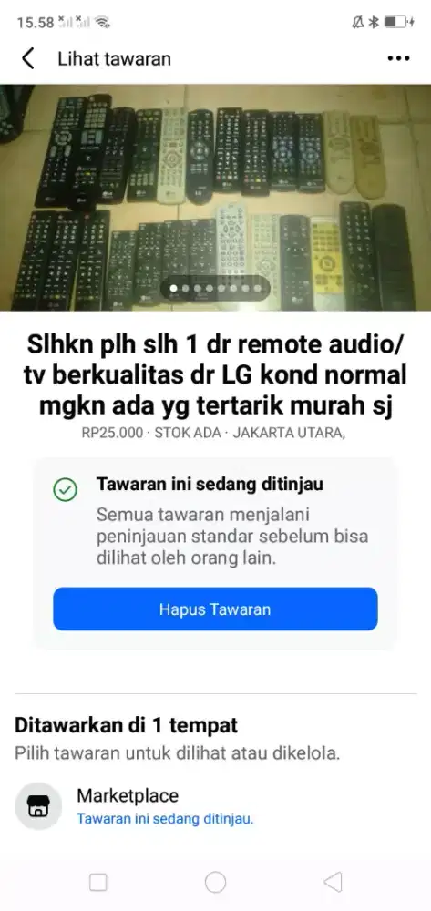 Slhkn plh slh 1 dr remote audio/tv LG kond normal hrg murah sj cpt dpt