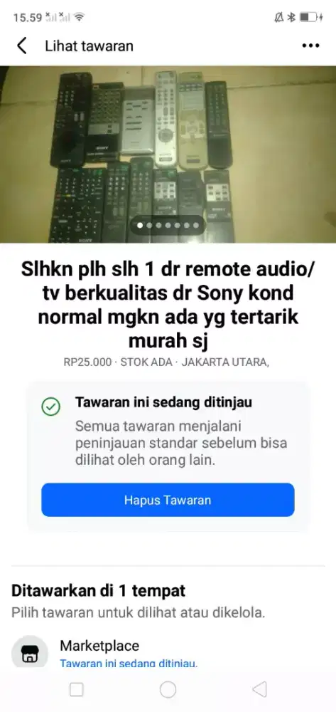 Slhkn plh slh 1 dr remote audio/tv Sony kond normal hrg murah sj cpt