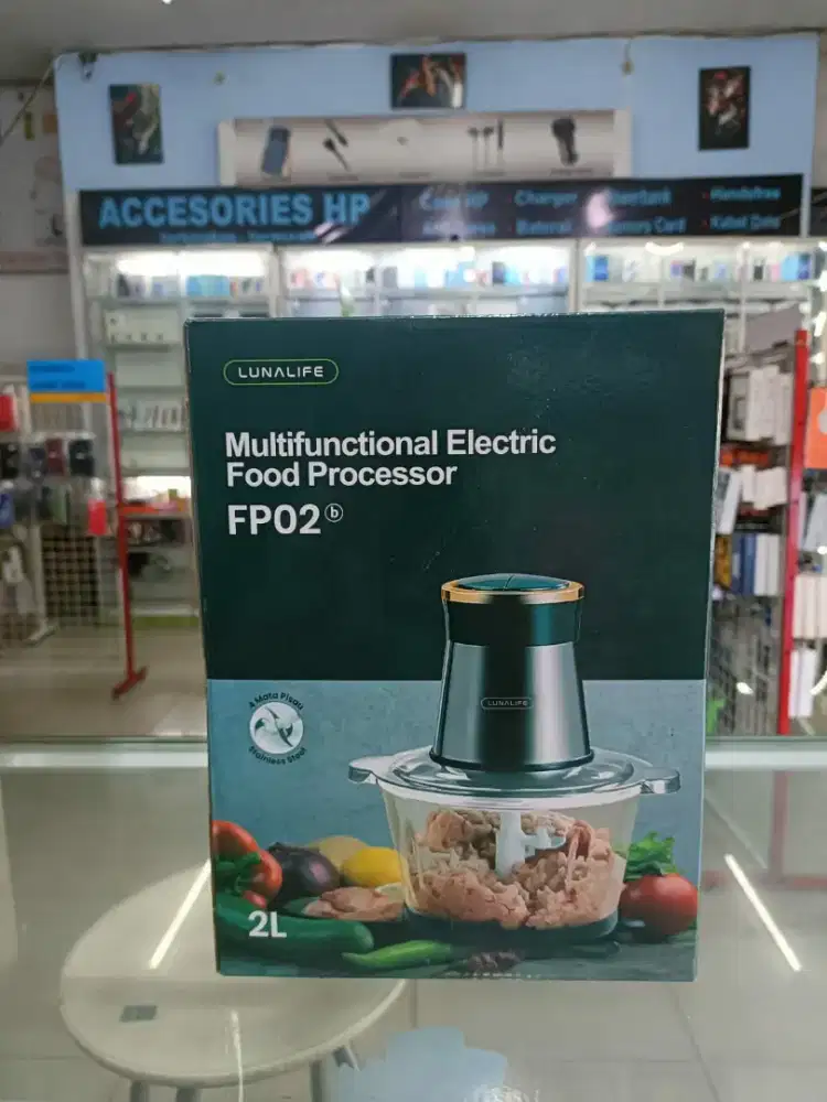 LUNALIFE FOOD CHOPPER FP02 KACA  2L PENGGILING DAGING MULTIFUNGSI