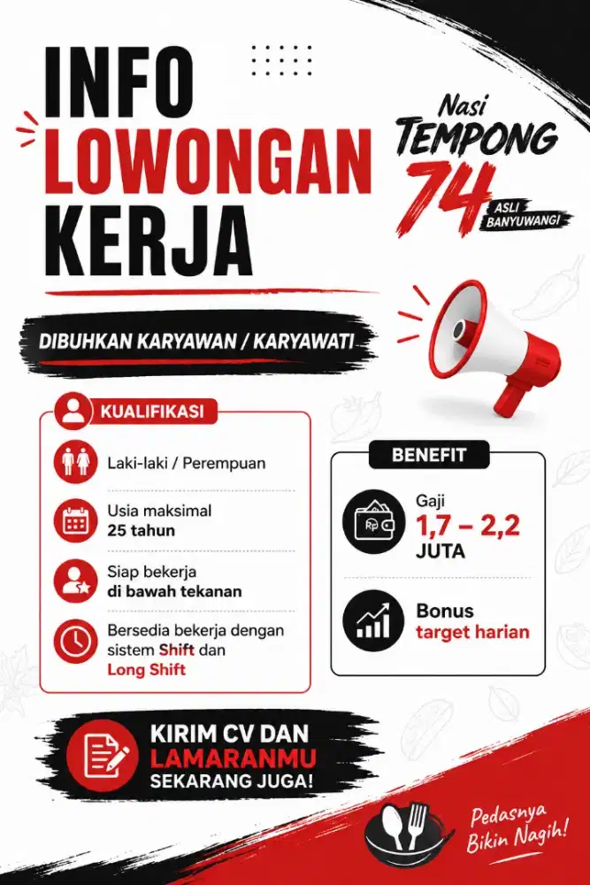 LOKER UNTUK LULUSAN APAPUN DI NT 74