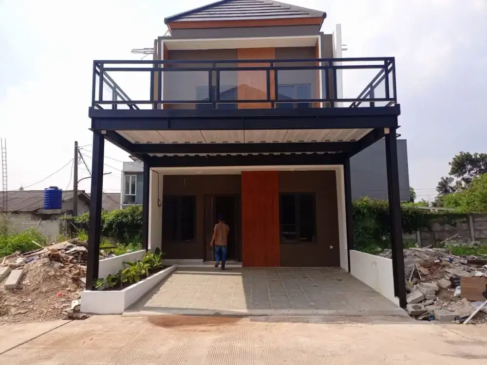 Rumah 2 lantai dengan design america modern dekat pintu Tol Jatiwarna