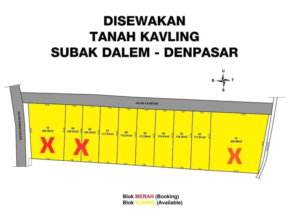 Tanah di Samping Jalan Utama Subak Dalem