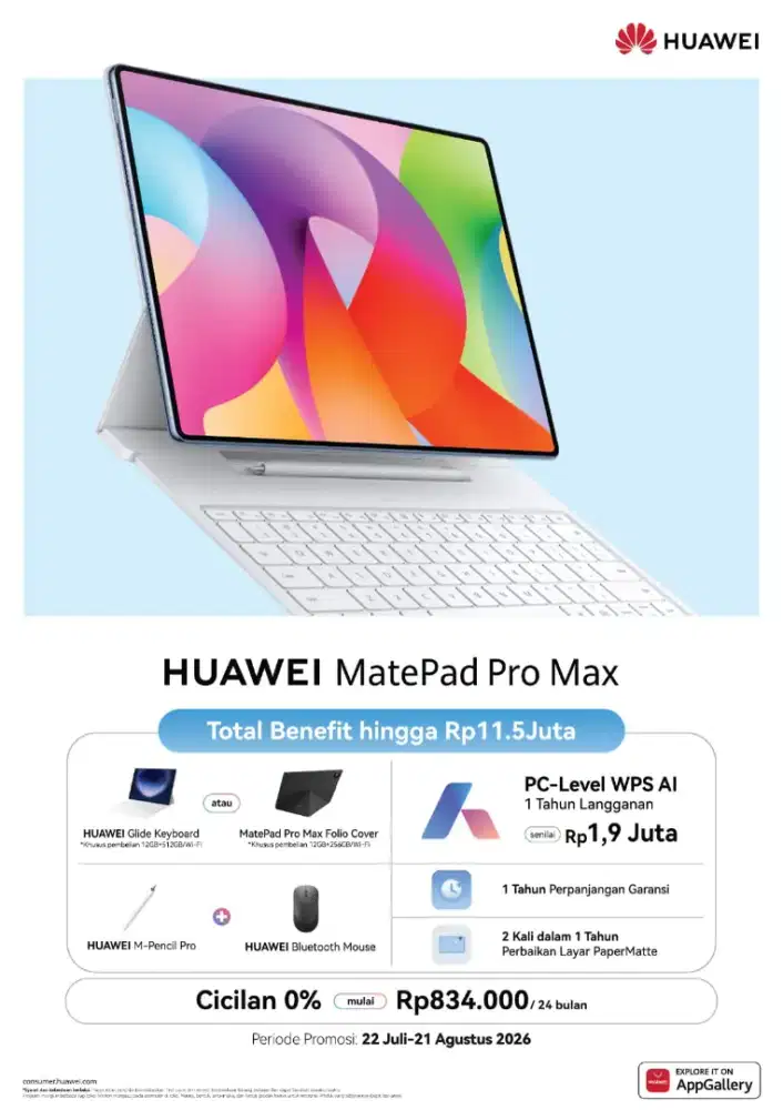 Huawei MatePad Pro Max -

Baru & Segel Resmi