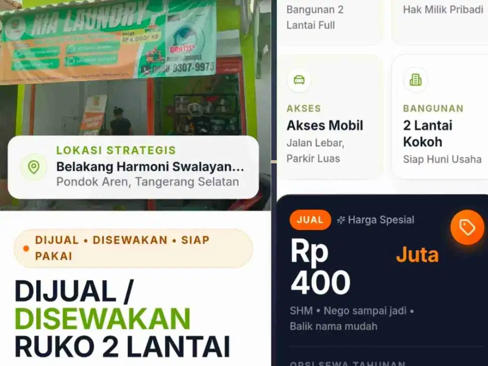 DIJUAL CEPAT RUKO ATAU KIOS PINGGIR JALAN MOBIL murahhhh