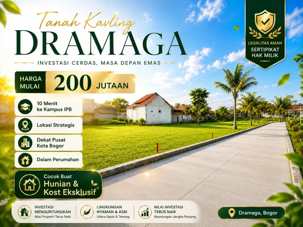 Kavling Dekat Kampus IPB, Hanya 200 Jt-an SHM
