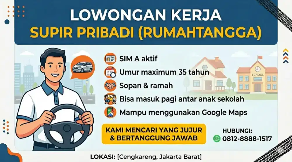Dicari supir pribadi antar anak sekolah