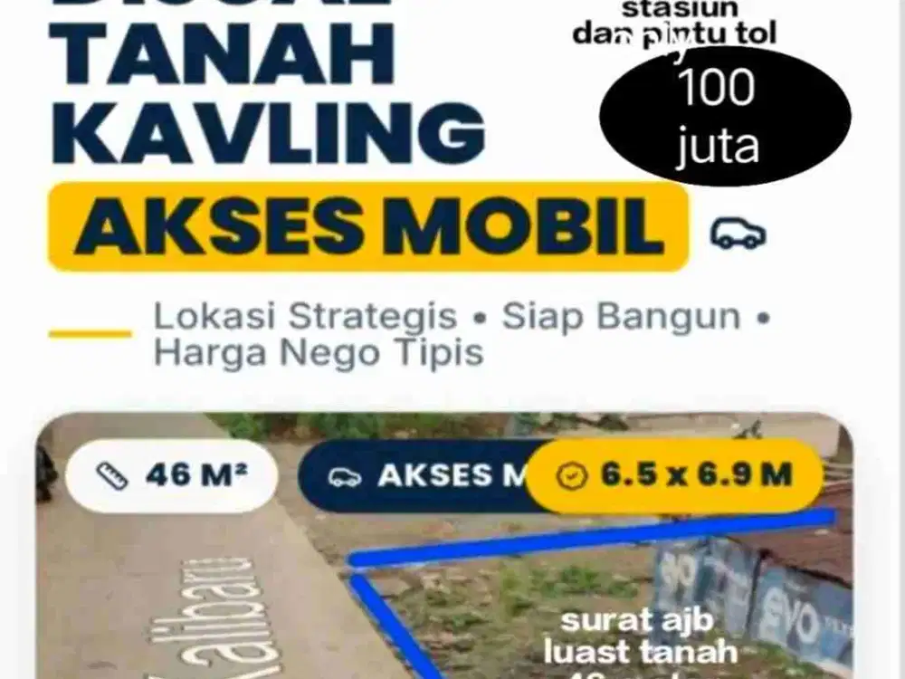 dijual beberapa kavling akses mobil murah
