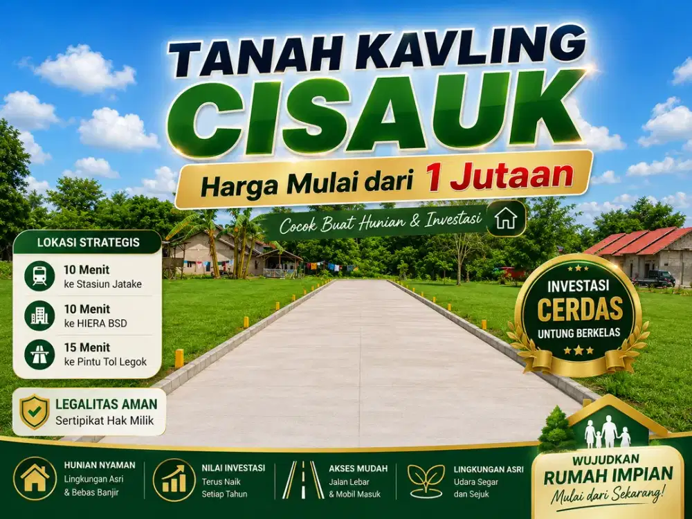 Tanah Kavling Dekat Stasiun Jatake, 1 Jt-an SHM