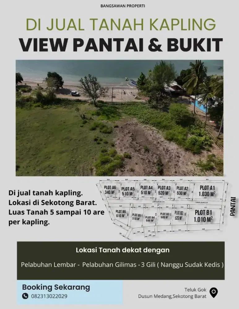 Dijual Tanah Kapling Pinggir Pantai