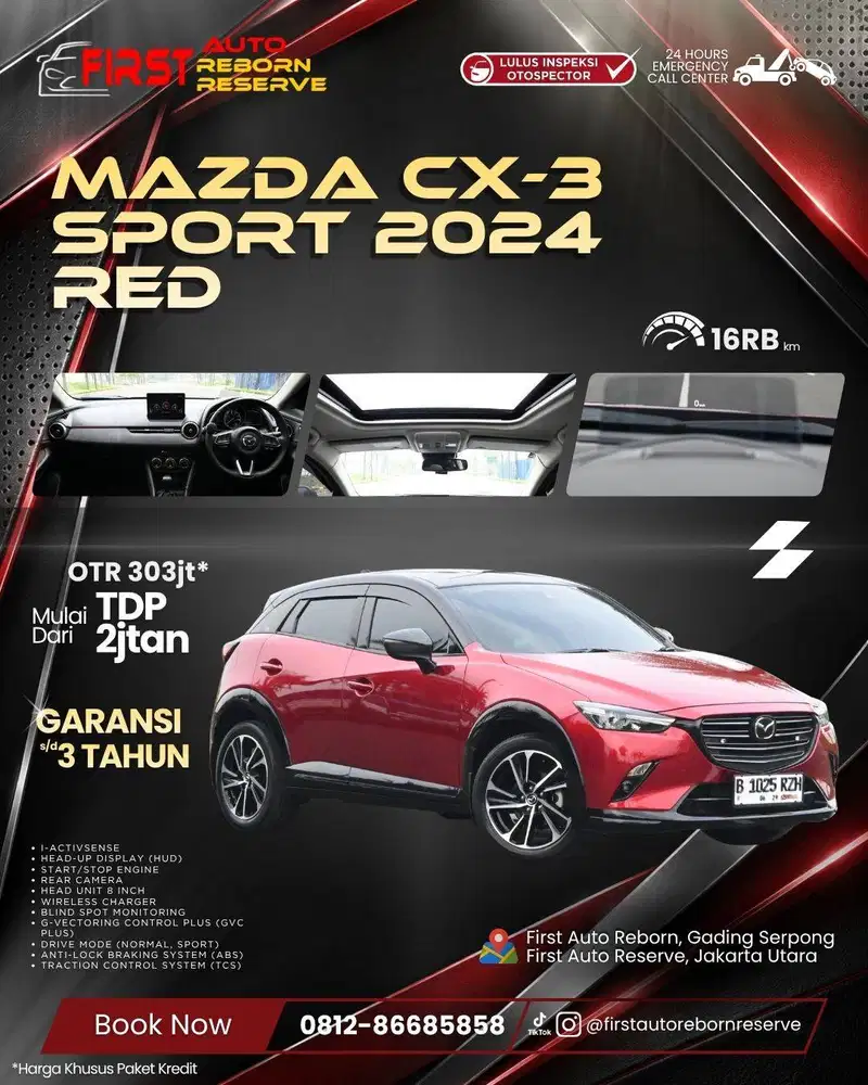(TDP2jt) MAZDA CX-3 Sport 2024 Red Sunroof