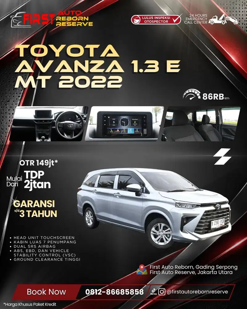 (TDP2jt) Toyota Avanza 1.3 E MT 2022