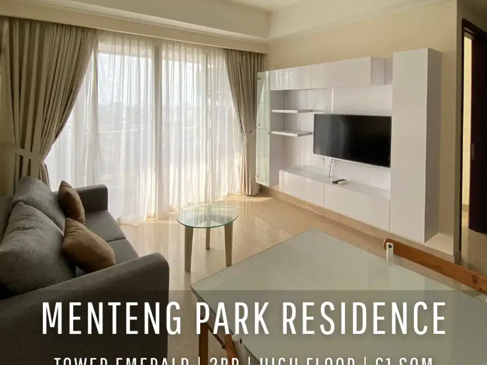 For Rent! Menteng Park Tower Emerald 2BR High Floor with Monas View