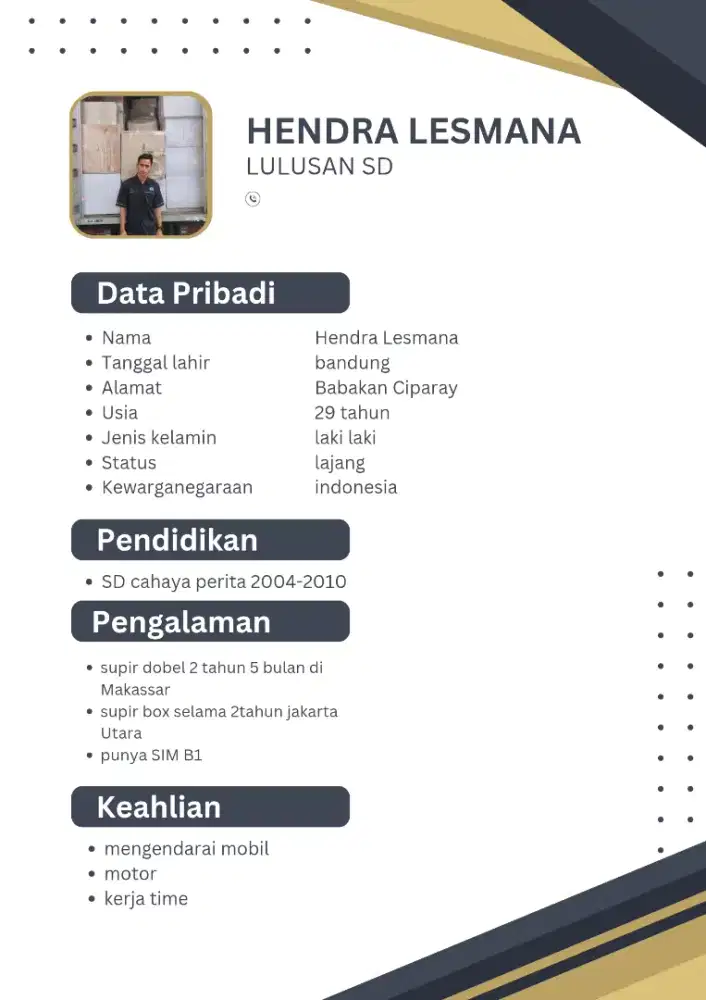 cari pekerjaan supir