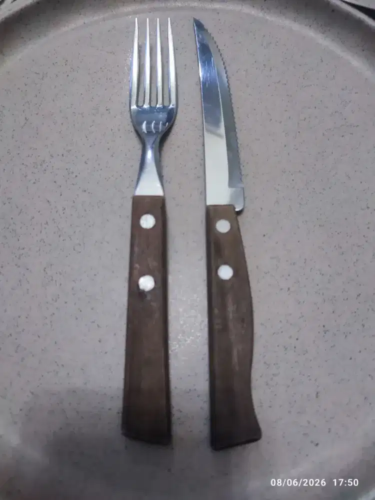 JUAL PISAU GARPU STAINLESS GAGANG KAYU