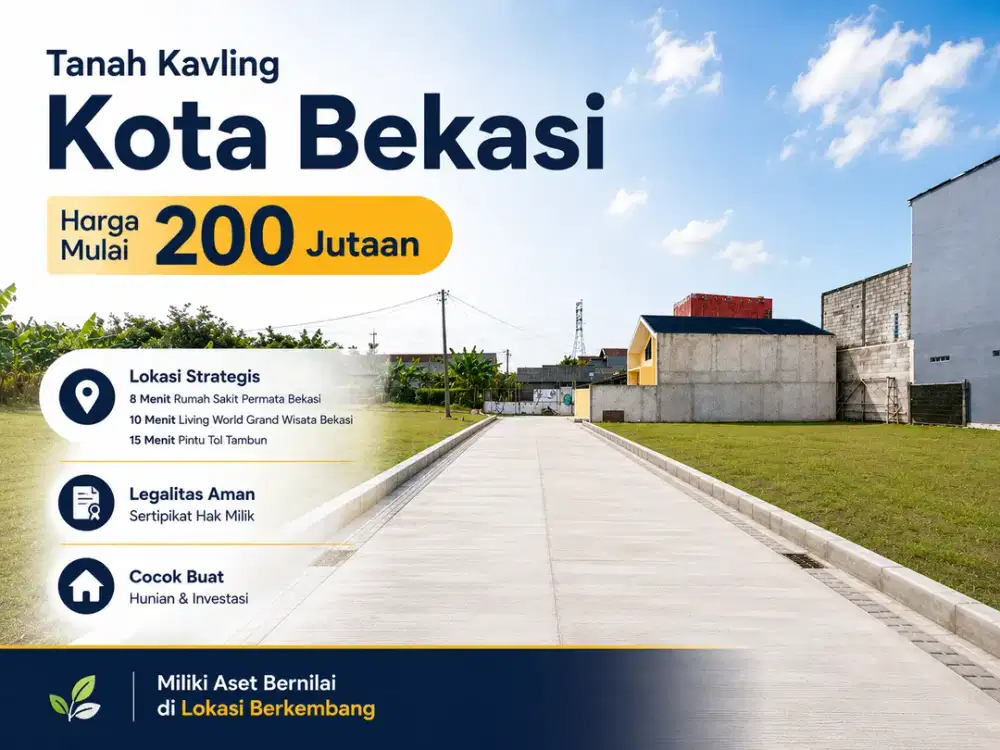 Tanah Murah Dekat Living World Grand Wisata Bekasi, Terima SHM Pecah