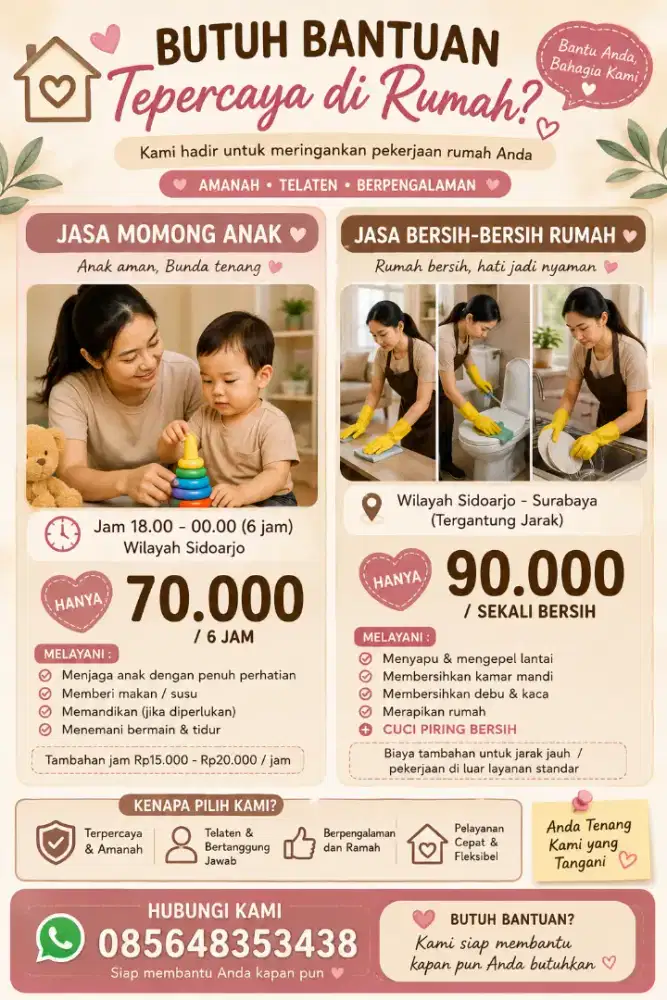 Jasa momong & Jasa cleaner