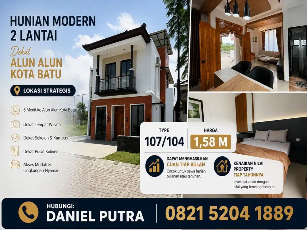 Miliki Villa Etnik Jawa Mewah 2 Lantai + Rooftop di Pusat Wisata Batu