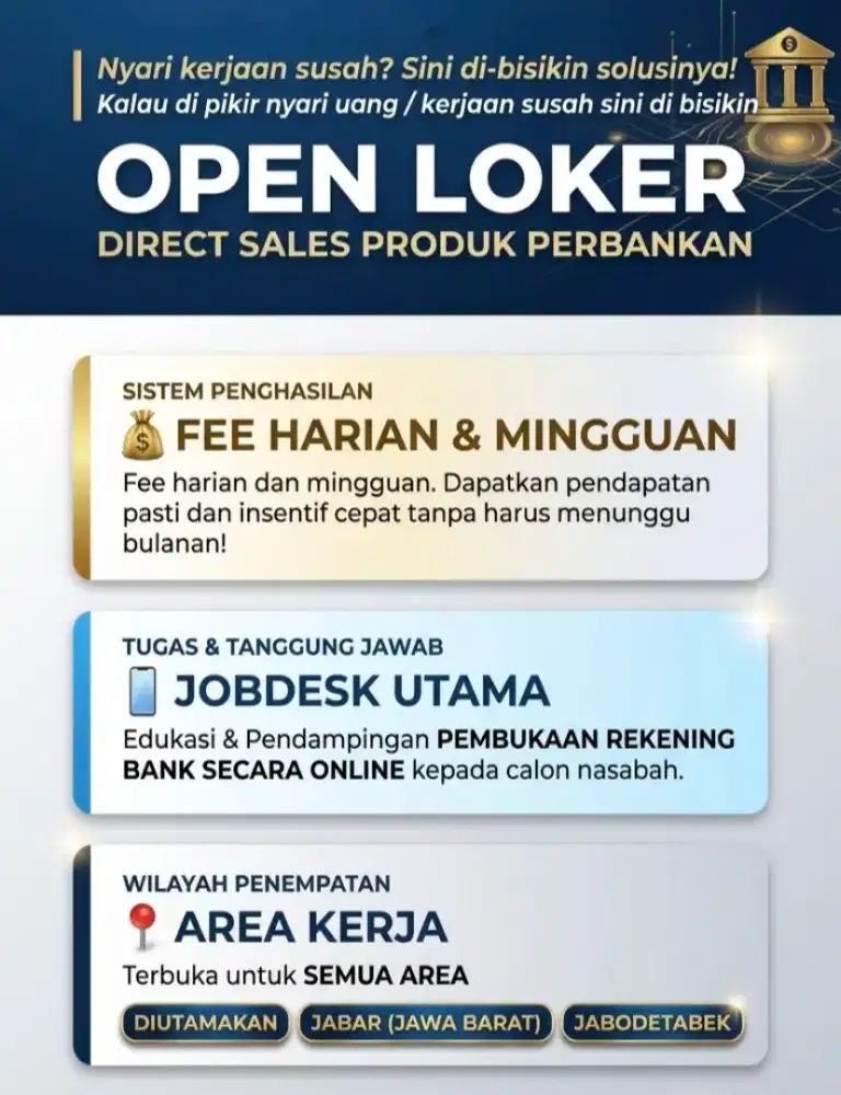 Loker Sales Pemasaran Produk Bank
