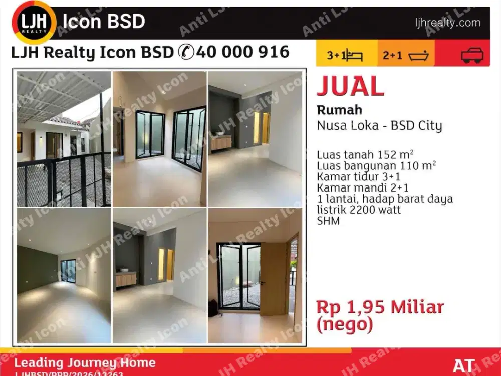 Rumah 2lt di Nusaloka BSD city