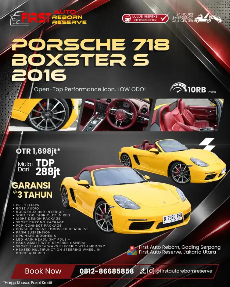 (Low odo) Porsche 718 boxter S ATPM 2017