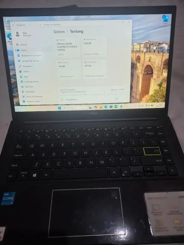Asus Vivobook 14 i3-1165G4 8/512gb resmi