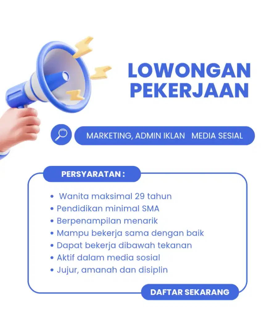 DIBUTUHKAN ADMIN IKLAN