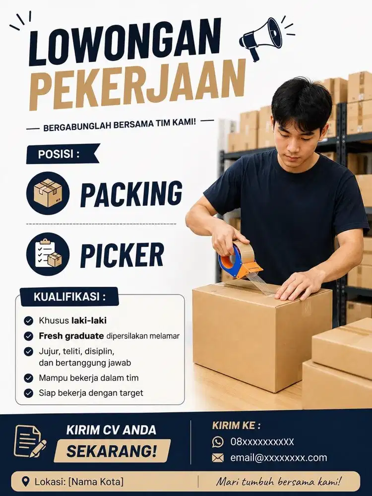 DIBUTUHKAN SEGERA!! LOWONGAN PEKERJAAN PACKING