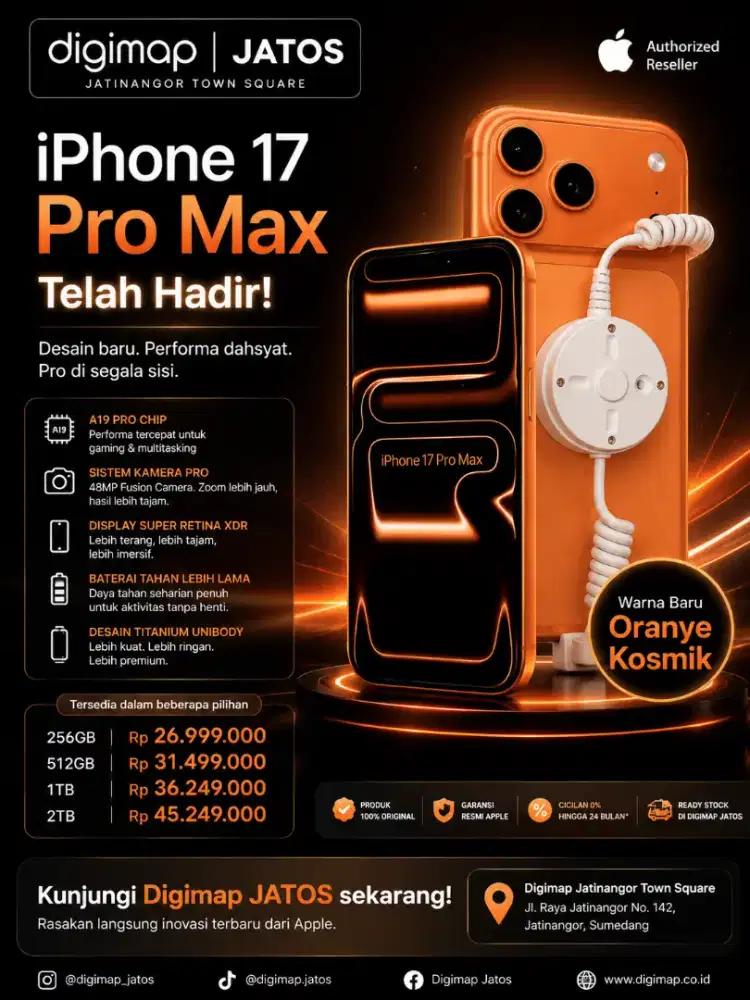 iPhone 17 Pro Max Resmi Hadir di Digimap JATOS