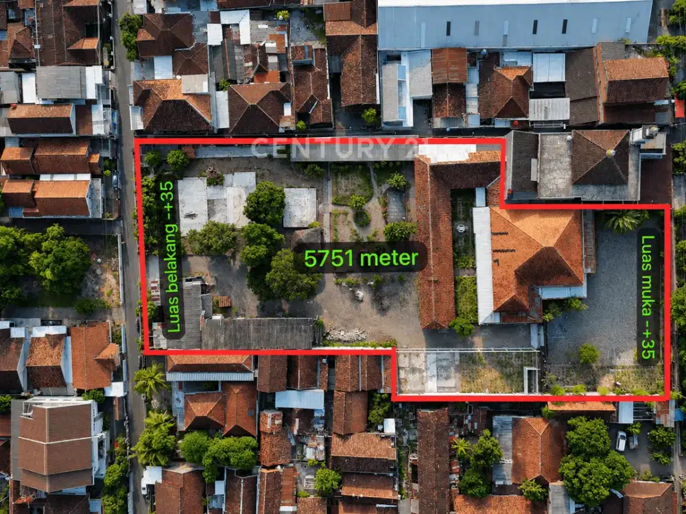 Tanah 5751m2 Dua Akses Di Kota Jogja Untuk Ekspansi Bisnis