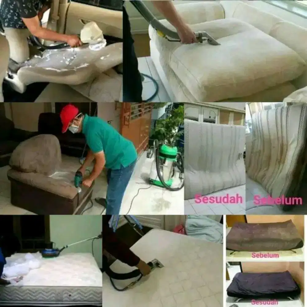 Cuci Sofa, Cuci Springbed/Kasur, Cuci Plafon Mobil, Cuci Jok Mobil.