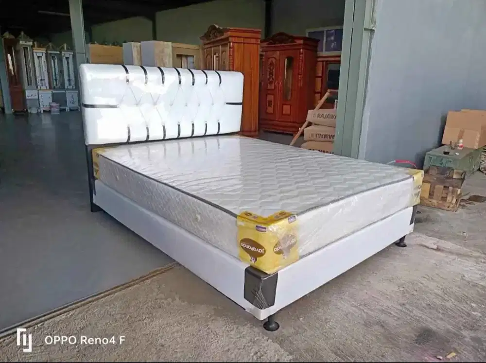 [1SET] Kasur Springbed panda + Dipan minimalis UK 160x200cm