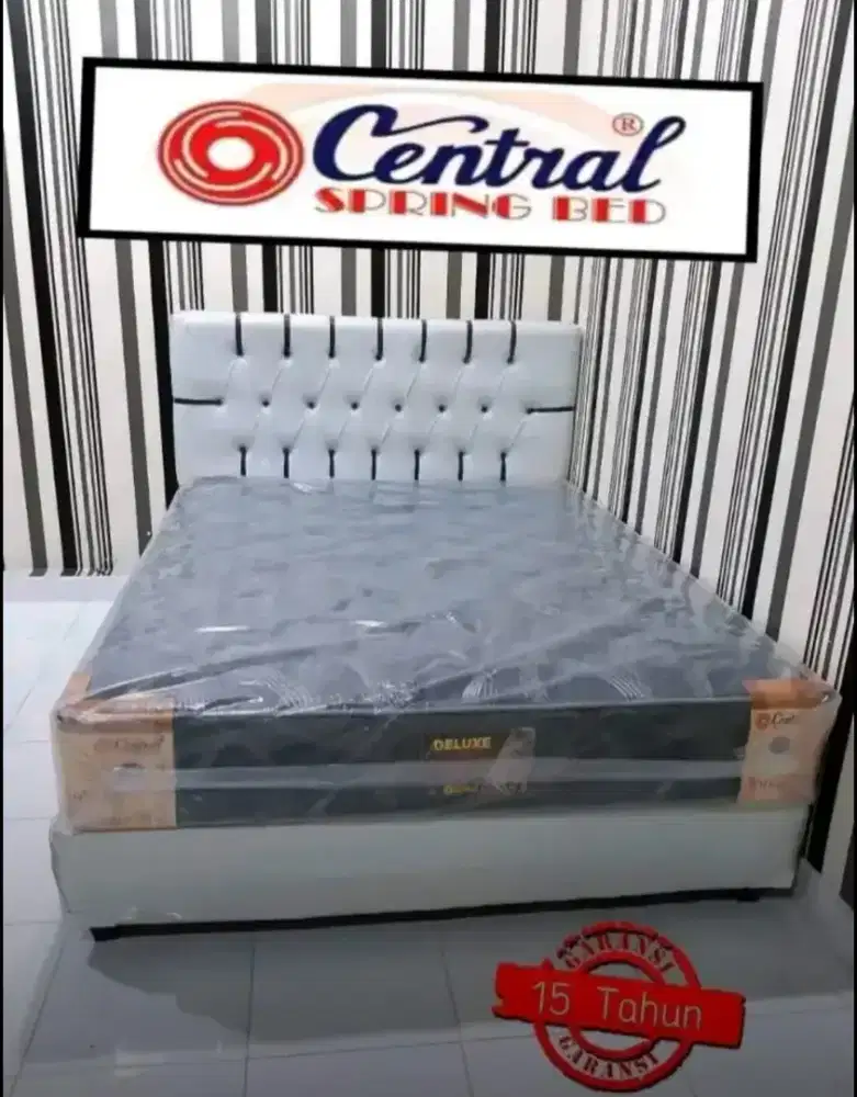 Kasur Springbed Central Deluxe + Divan Minimalis UK 160x200cm