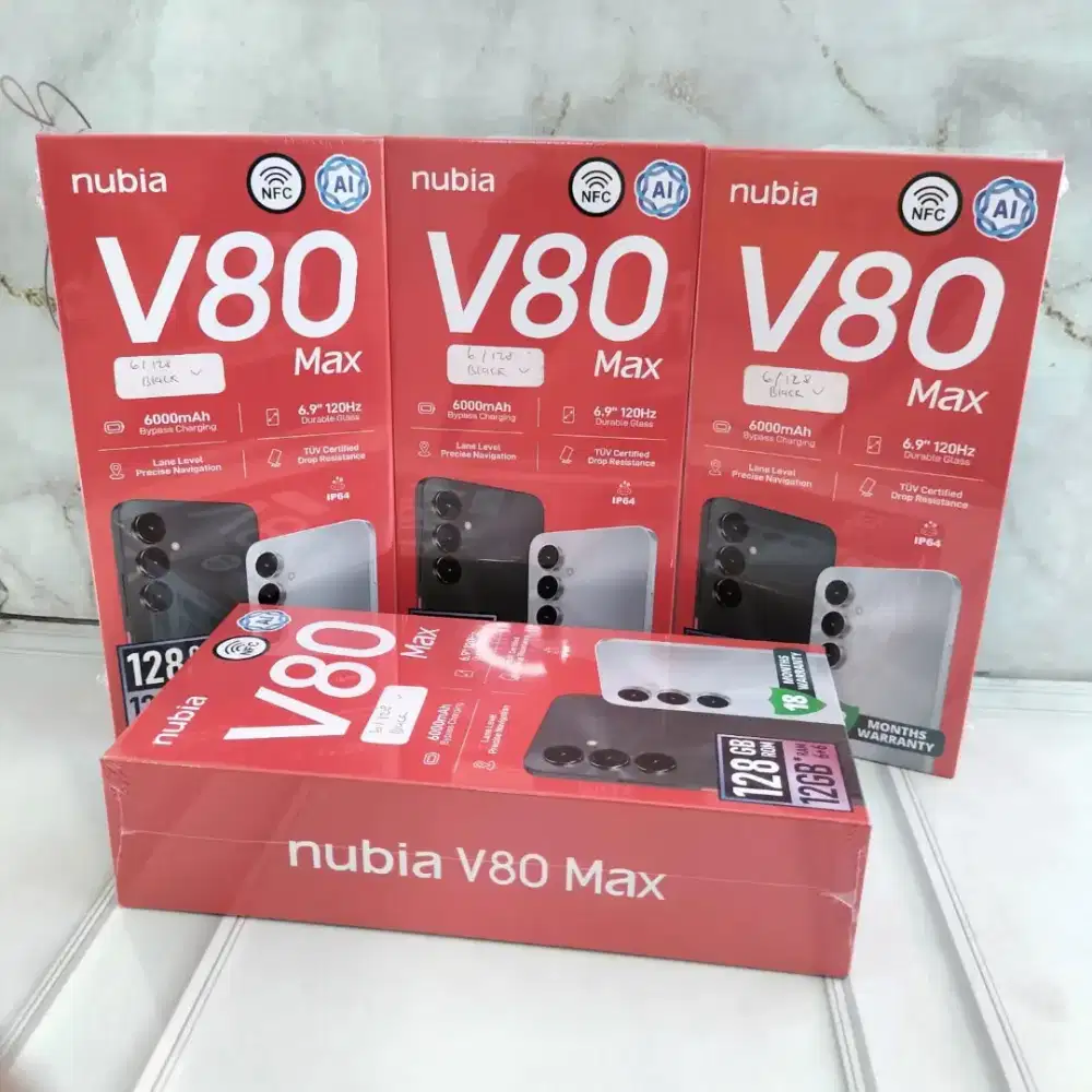 Nubia V80 Max 6+6/128GB 6000mAh NFC 50Mp camera Segelbox ori