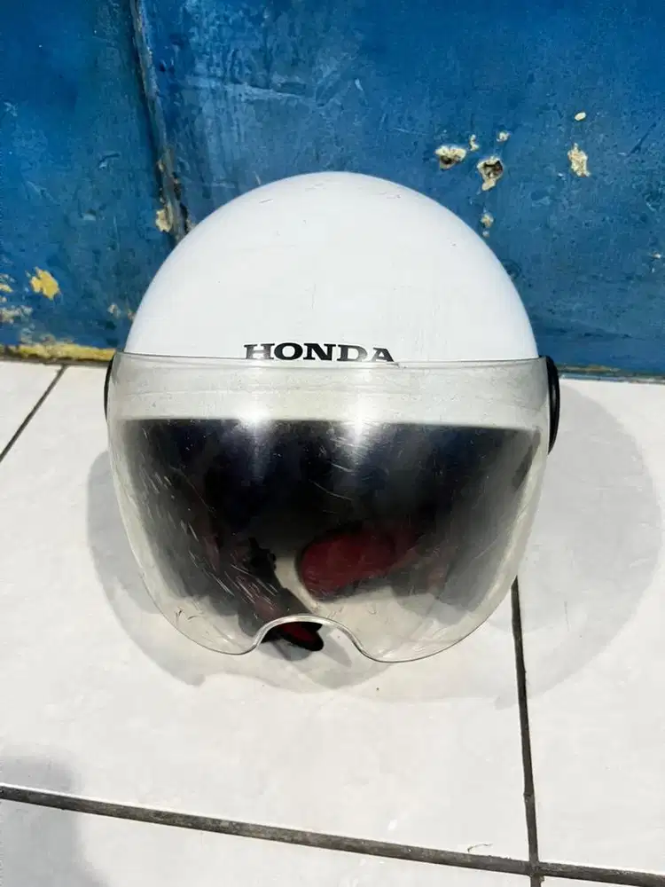 Helm Honda Open Face Putih Ori Bawaan Motor - Apa Adanya (Murah)