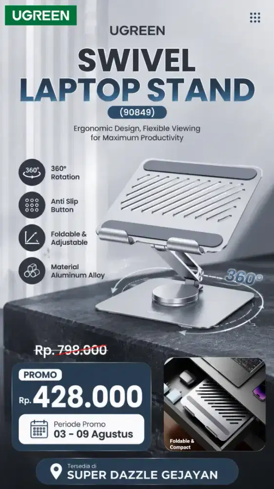 UGREEN FOLDABLE LAPTOP STAND (90849)