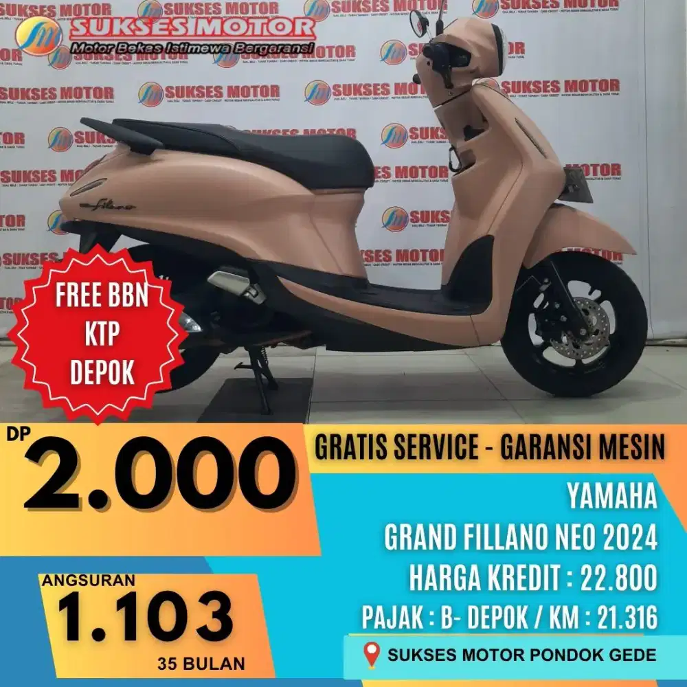 YAMAHA GRAND FILLANO NEO 2024 GRATIS BBN UNTUK KTP DEPOK