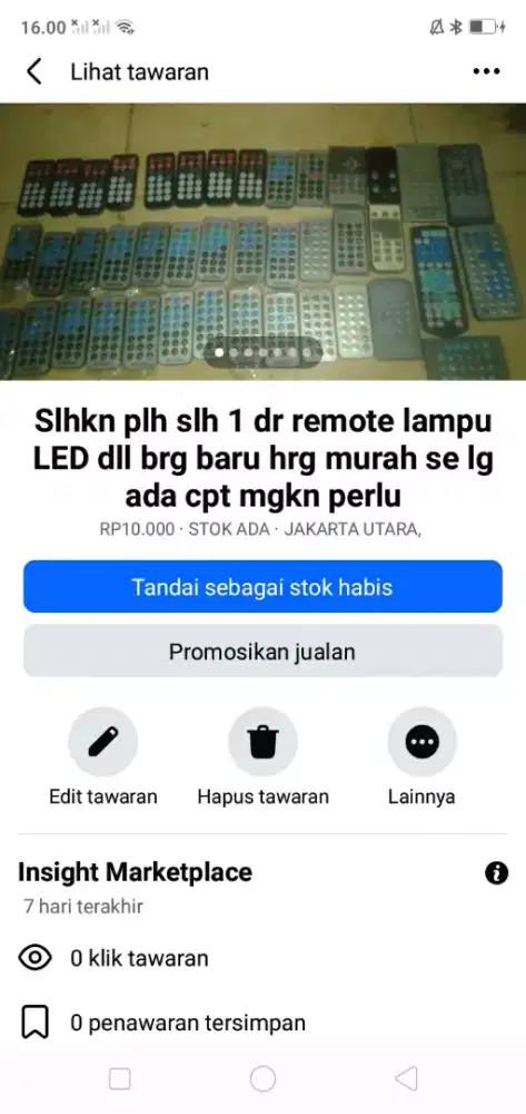 Slhkn plh slh 1 dr remote lampu LED brg baru hrg murah cpt dpt