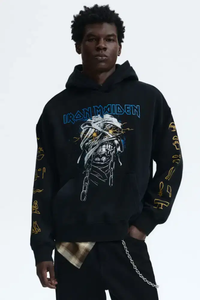 Original H&M x Iron Maiden Hoodie Band tidk zara metallica acdc misfit