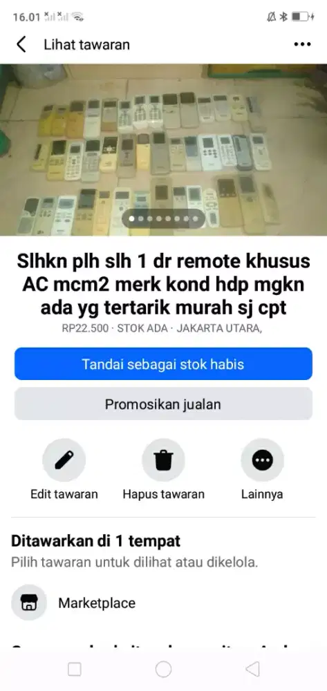 Slhkn plh slh 1 dr remote AC mcm2 merk kond normal mgkn tertarik
