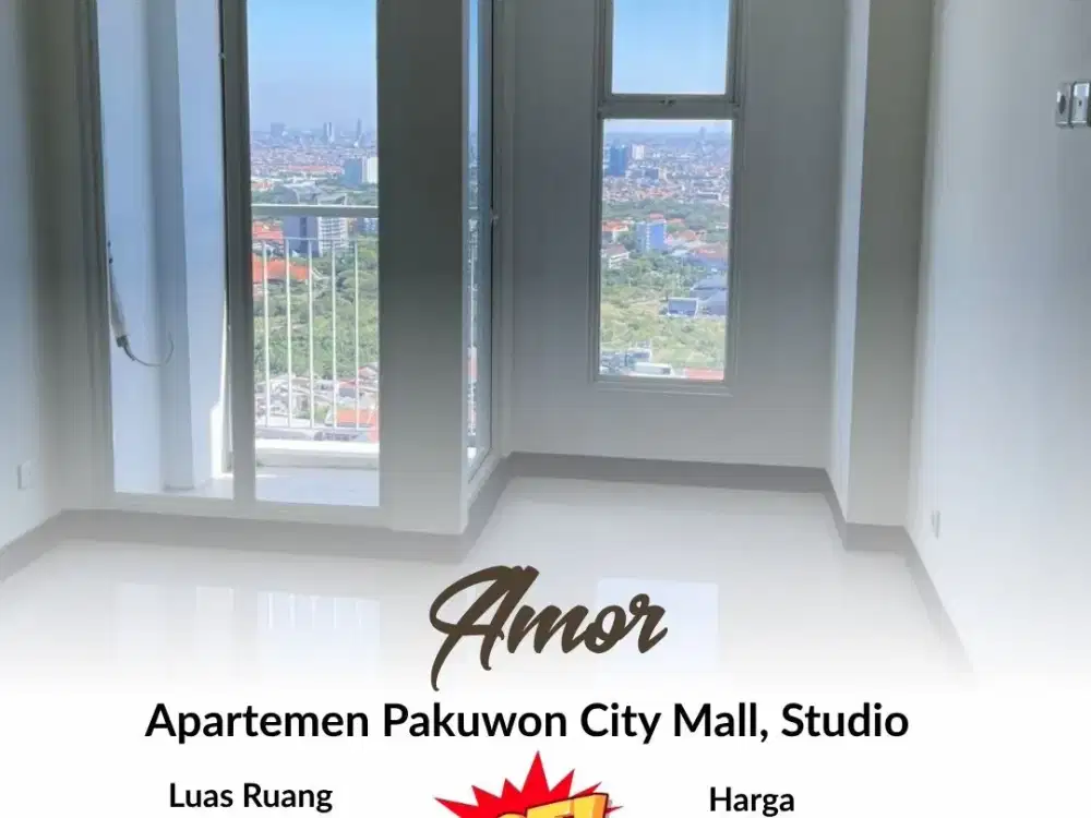 Apt Amor, Studio, Murah, Baru, Pakuwon City Mall