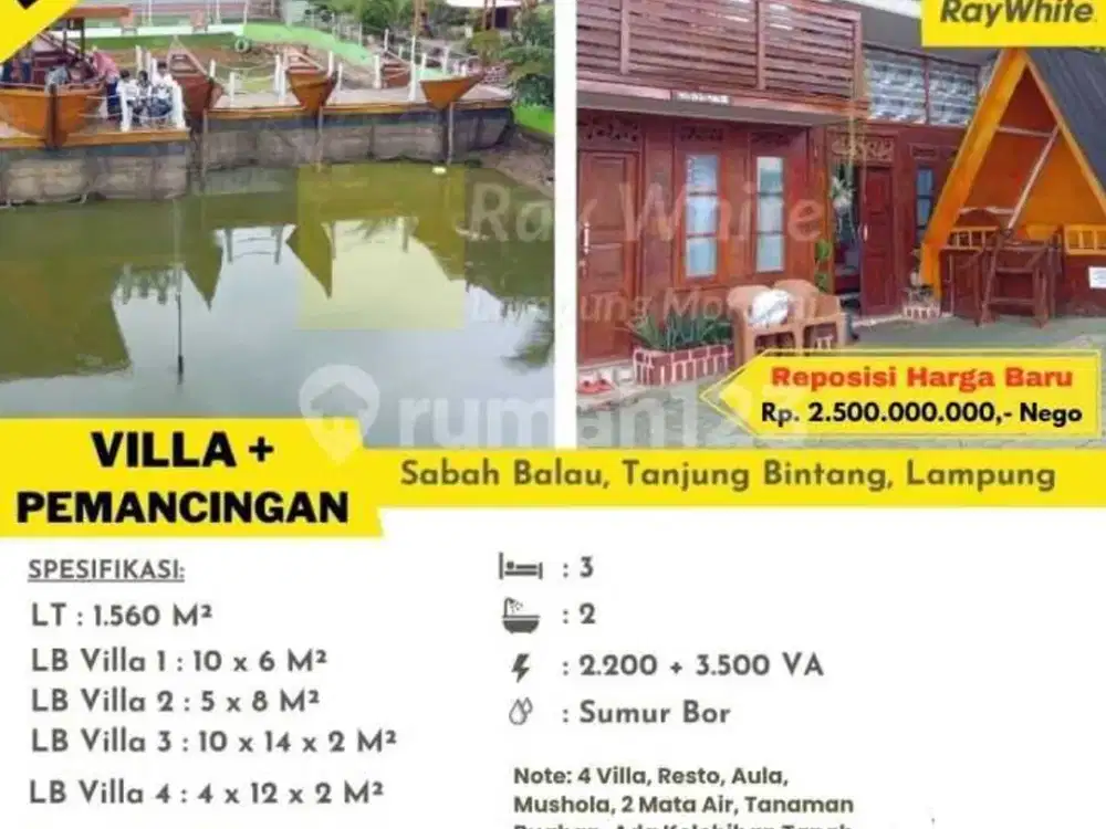 Dijual Vila Da Kolam Pemancingan di Sabah Balau
