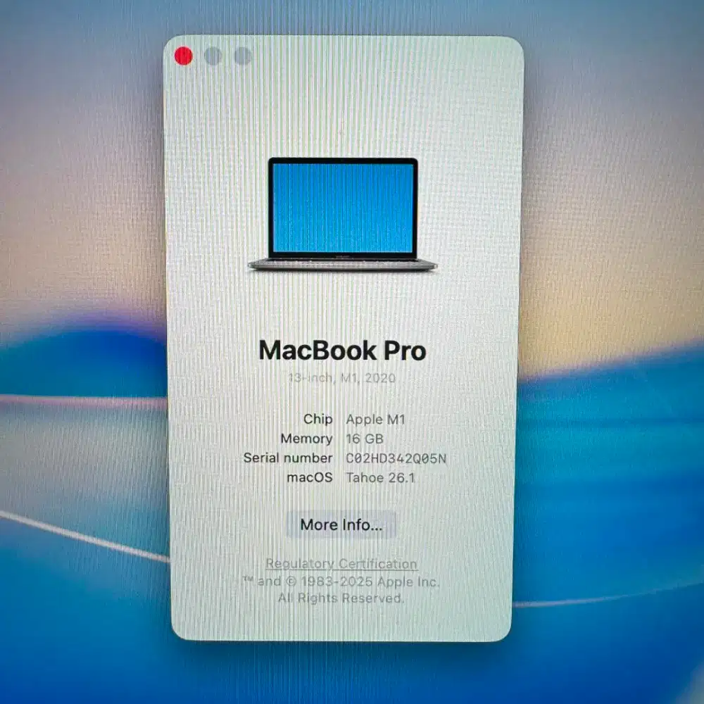 Macbook Pro M1 Ram 16 Ssd 512 Layar 13 inch Space Grey buat desain