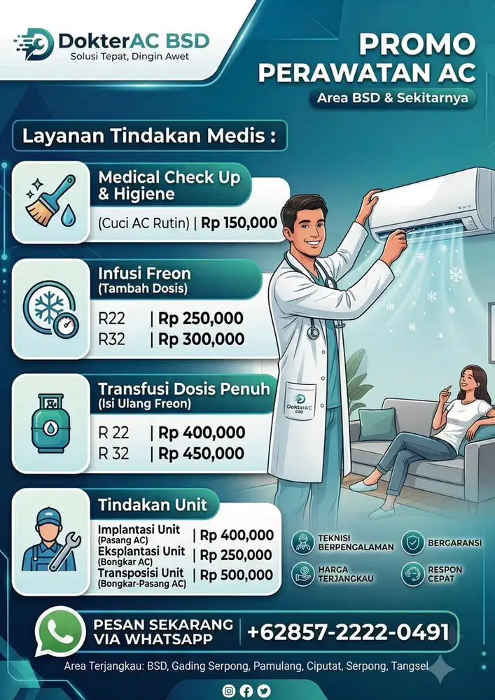 Dokter AC BSD : Jasa Service & Cuci AC