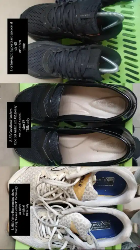 jual 3 macam sepatu