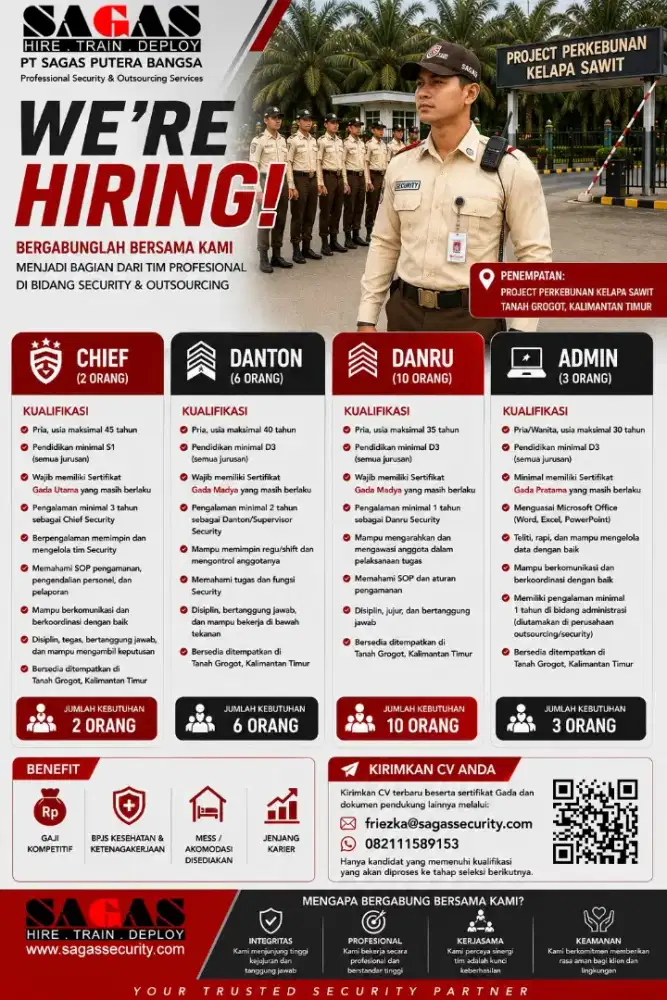 Loker security gada Madya dan utama