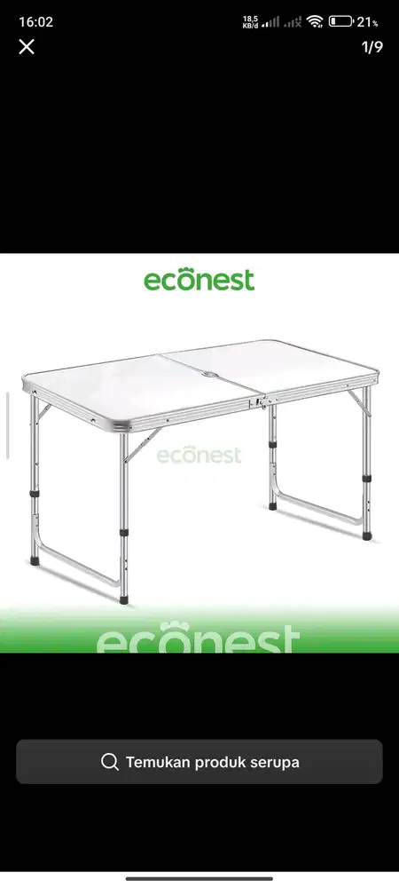 Meja lipat 2 kaki