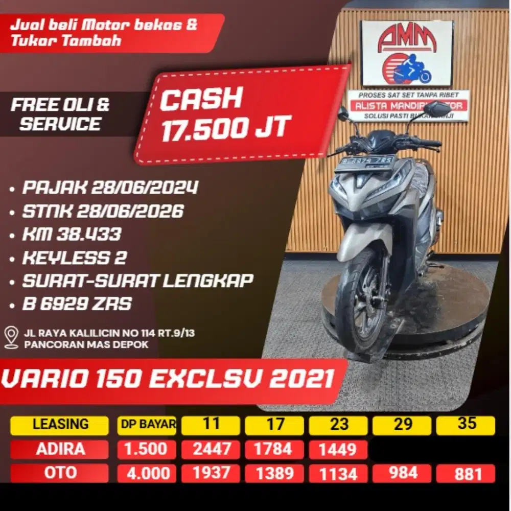 VARIO 150 EXCLSV 2021 KUNCI 2 CASH / KREDIT ALISTA