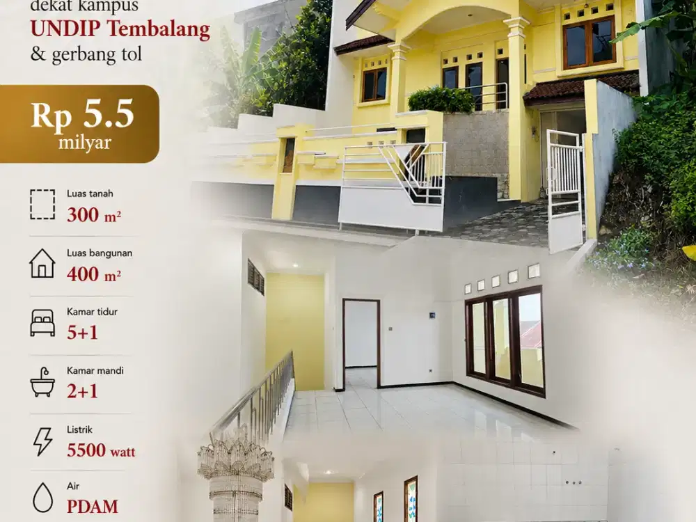 Bukitsari, dekat kampus UNDIP Tembalang, dan gerbang tol, 5KT, Semarang