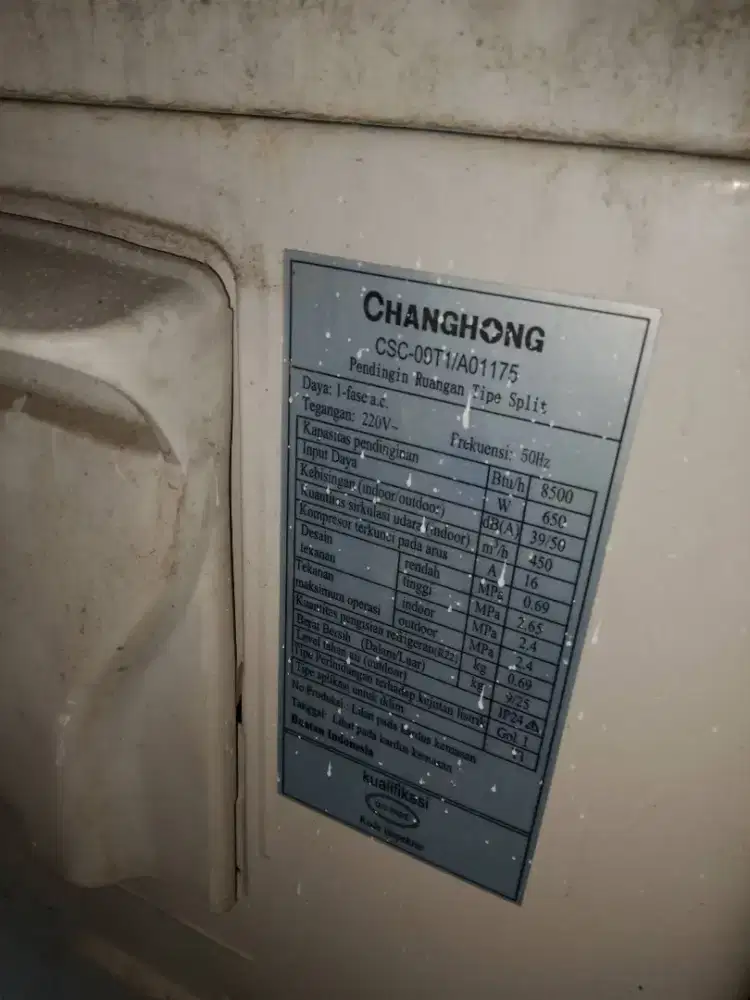 Jual AC Changhong 1 pk