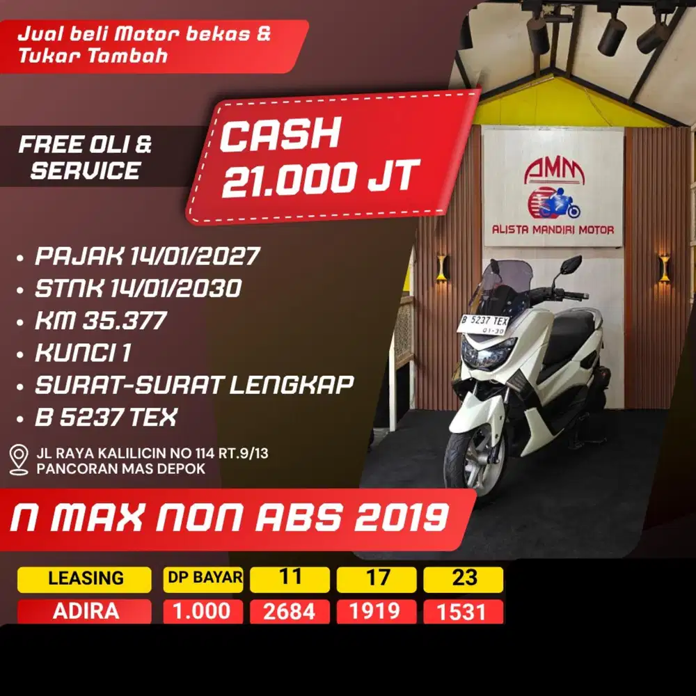 N MAX NON ABS 2019 DP 1 JUTA PAJAK HIDUP PAYLATER CASH / KREDIT ALISTA